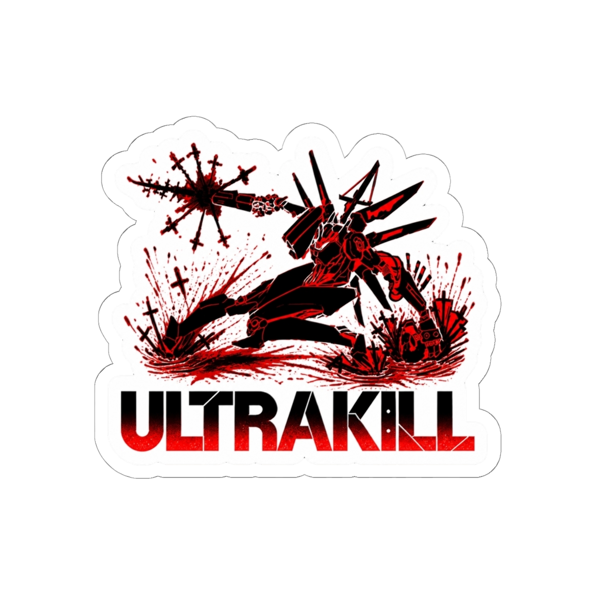 V1 Infinite Hyperdeath Sticker | ULTRAKILL - alternate angle 1, merchandise